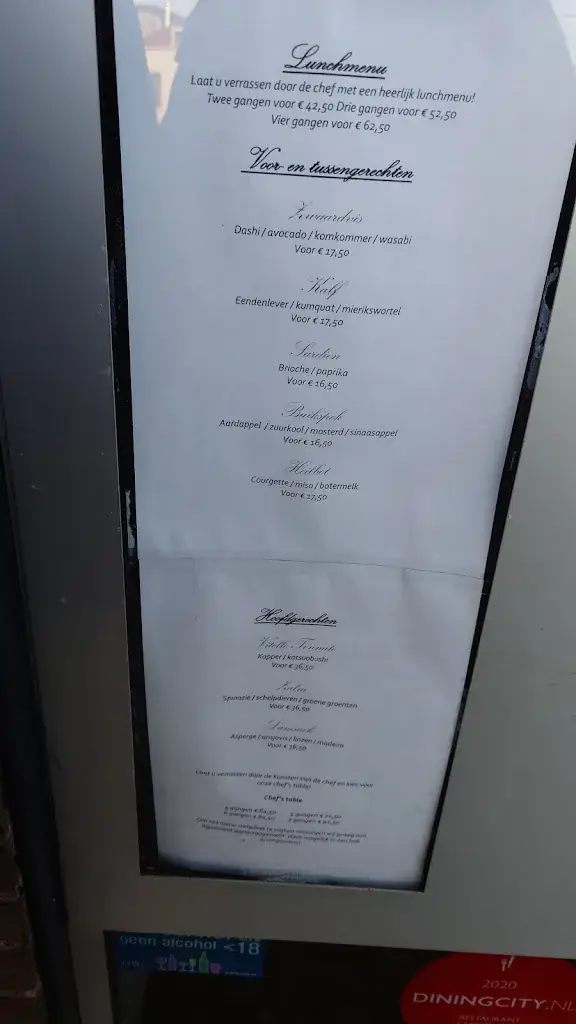 Menu_Restaurant De Provenier_Schiedam_image_1