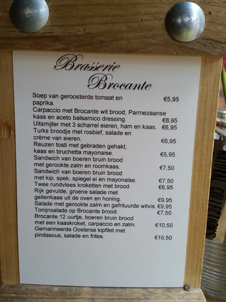 Menu_Brasserie & Restaurant Brocante_Pijnacker_image_1