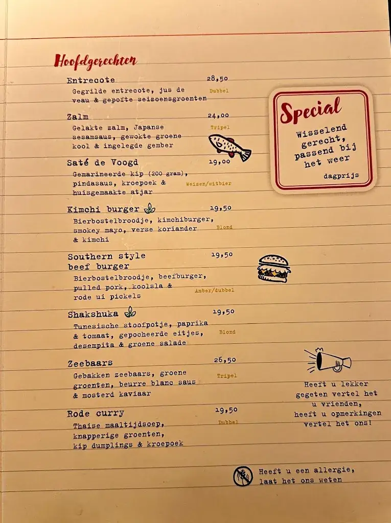Menu_Café Restaurant De Voogd_Sassenheim_immagine_1