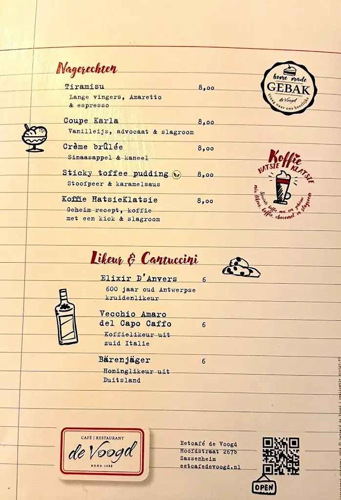 Menu_Café Restaurant De Voogd_Sassenheim_immagine_4