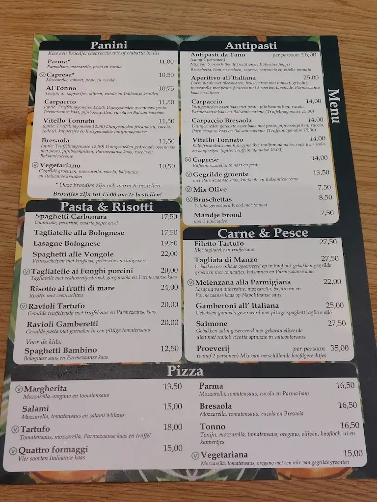 Menu_Da Tano / Italiaanse Smaak_Sassenheim_imagen_1