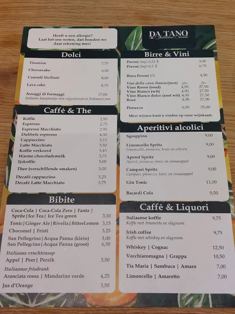Menu_Da Tano / Italiaanse Smaak_Sassenheim_imagen_2