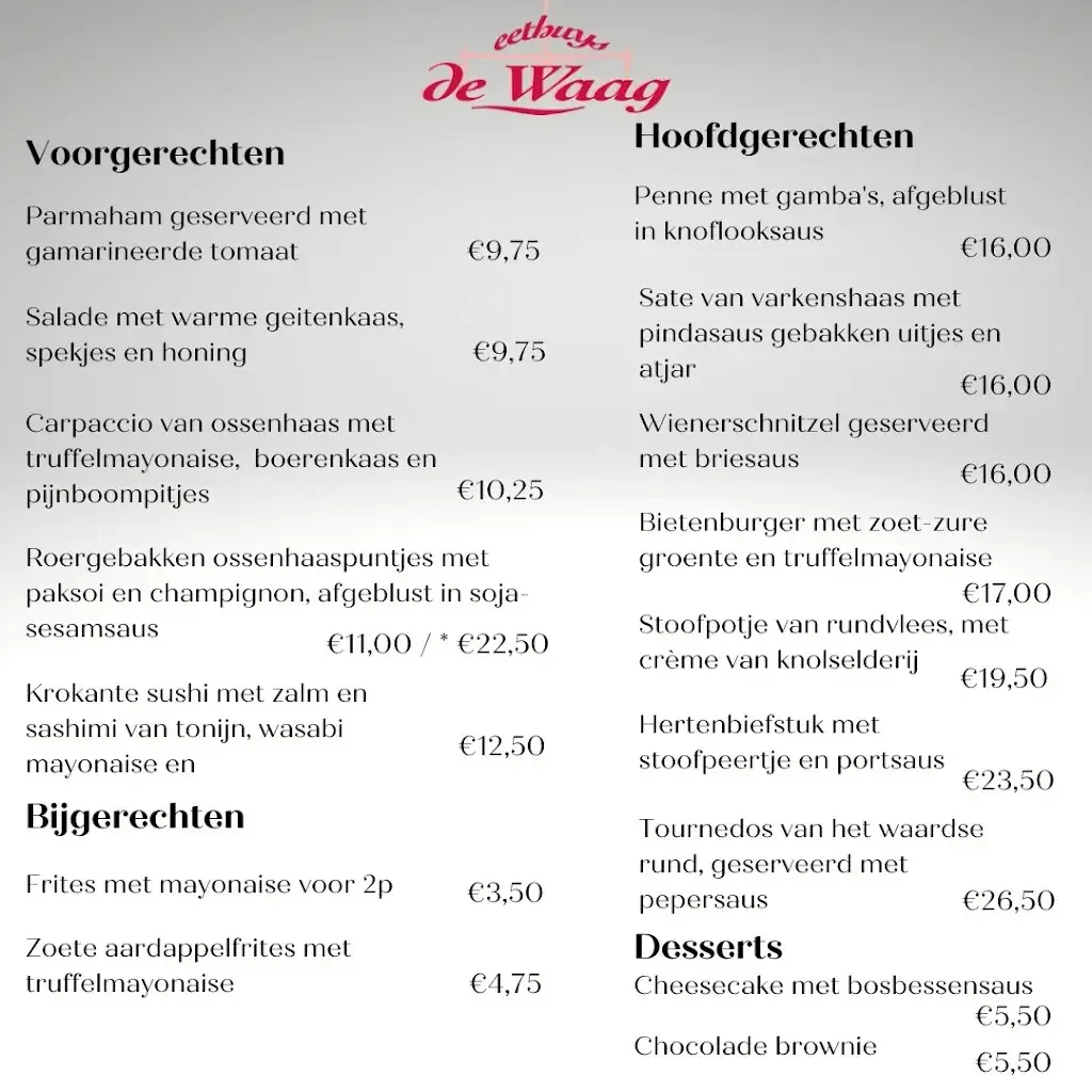 Menu_Eethuis de Waag_Schoonhoven_immagine_1