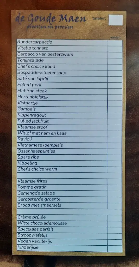 Menu_Restaurant de Goude Maen_Utrecht_image_1