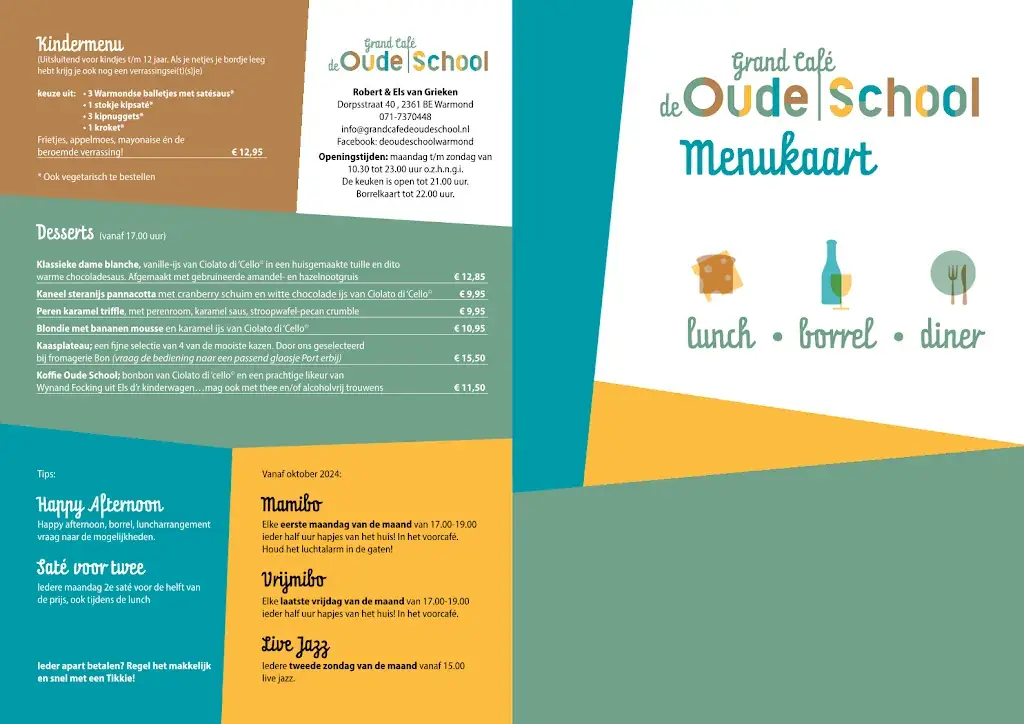 Menu_Grand-cafė De Oude School_Warmond_image_2