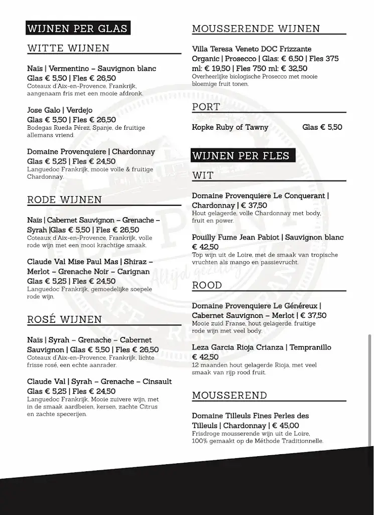 Menu_Cafe Restaurant De Punt_Baambrugge_image_2