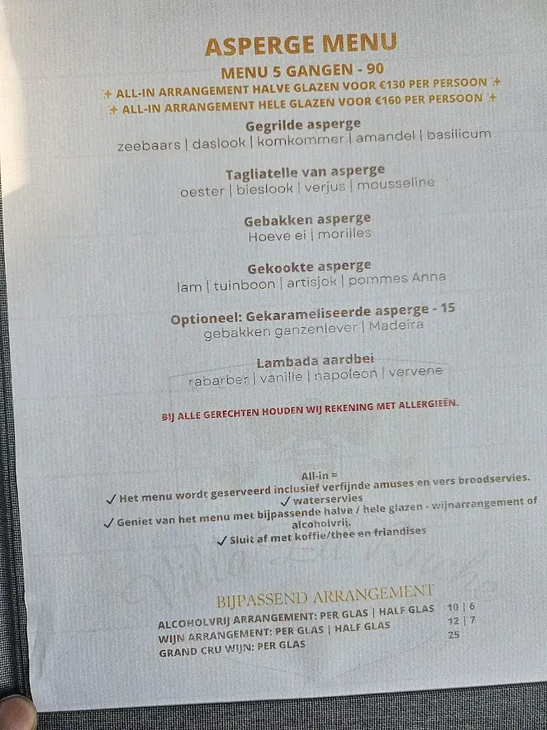 Menu_Restaurant Villa La Ruche_Voorburg_imagen_1