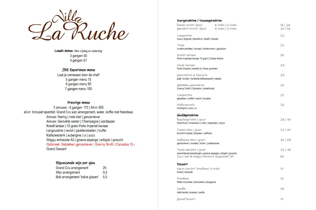 Menu_Restaurant Villa La Ruche_Voorburg_imagen_4
