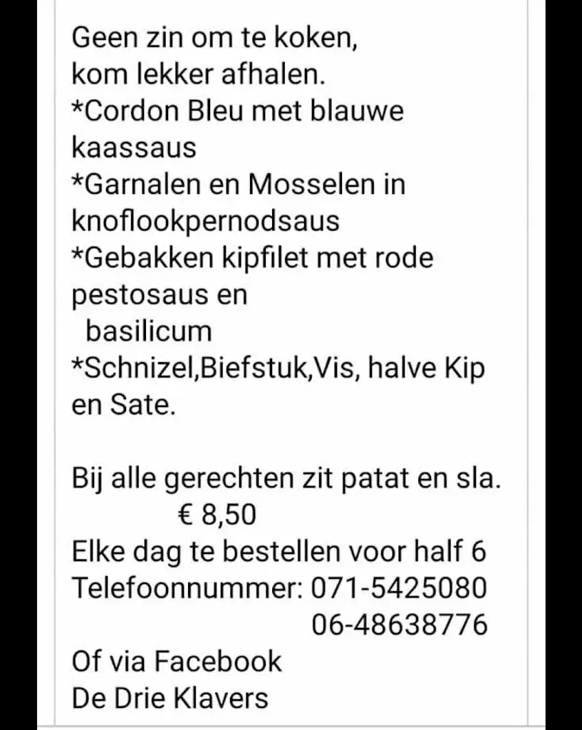 Menu_De Drie Klavers_Rijndijk_image_1