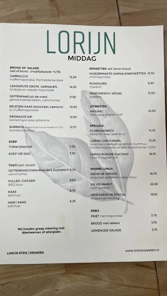 Menu_Lorijn ''eten | drinken''_Leersum_image_1