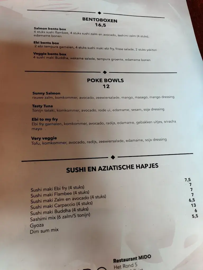 Menu_Restaurant MIDO Zeist_Zeist_image_3