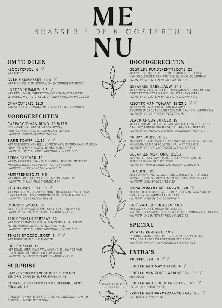 Menu_Brasserie de Kloostertuin_IJsselstein_imagen_1