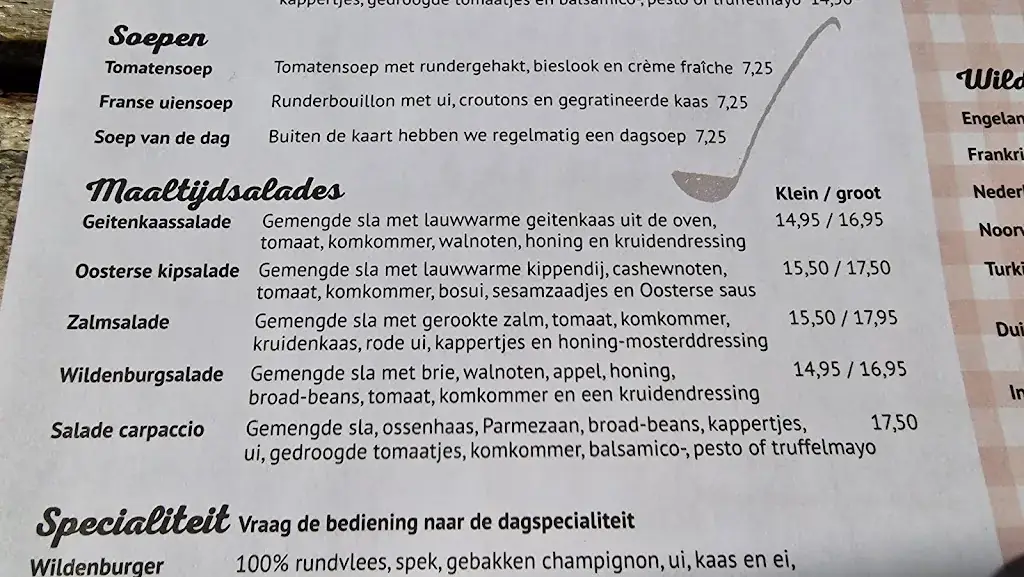 Menu_Pannenkoekenboerderij De Wildenburg Baarn_Baarn_imagen_4