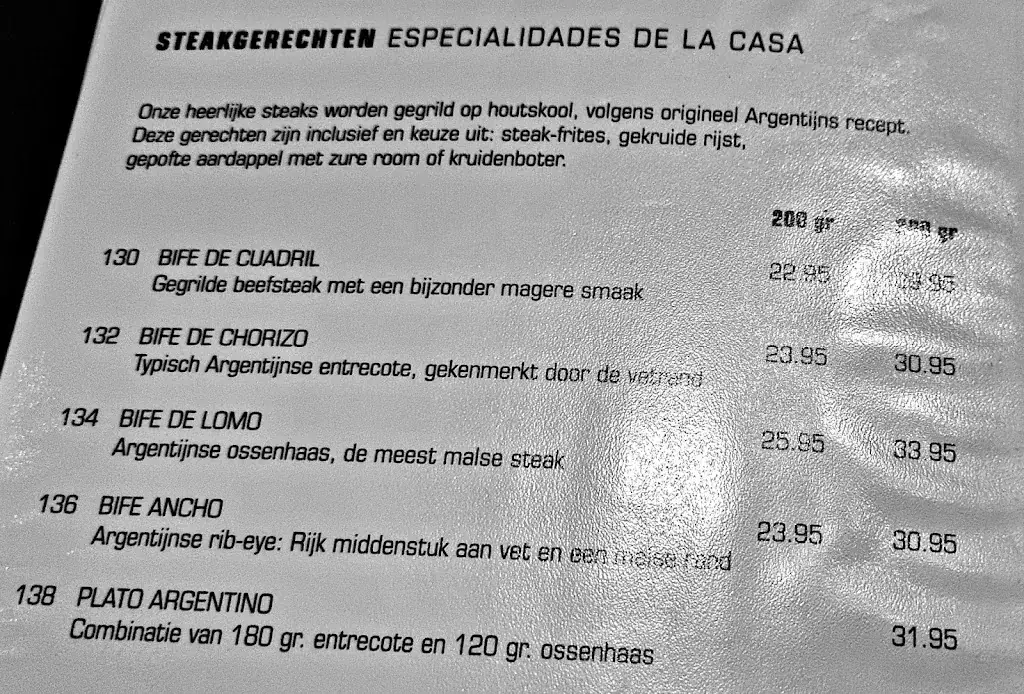 Menu_El Ternero_Amersfoort_image_1