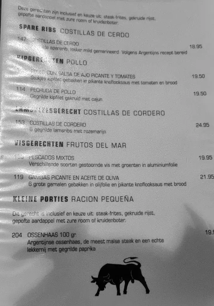 Menu_El Ternero_Amersfoort_image_2