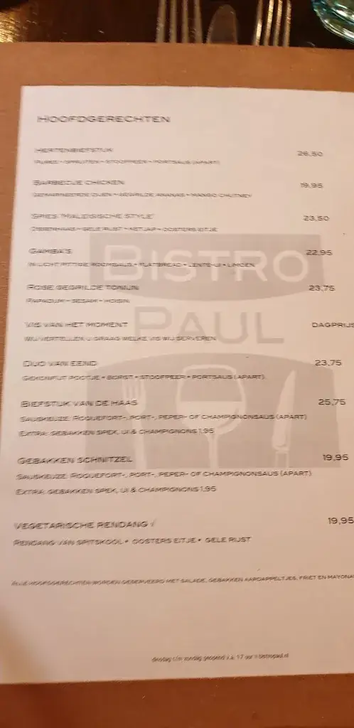 Menu_Bistro Paul_Driebergen-Rijsenburg_immagine_3