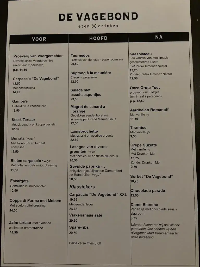 Menü_Bistro De Vagebond bv_Driebergen-Rijsenburg_Bild_1