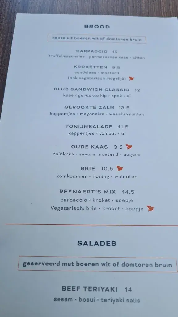 Menu_Restaurant Reynaert_Maarn_image_1