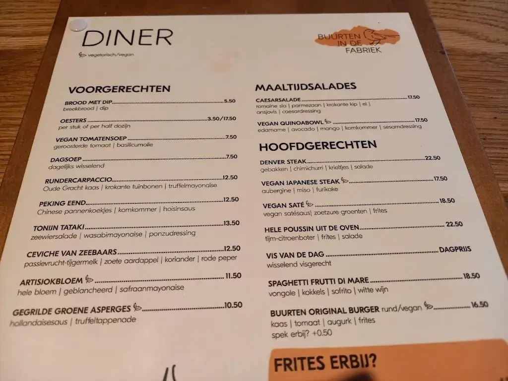 Menu_Restaurant Buurten in de Fabriek_Utrecht_immagine_3