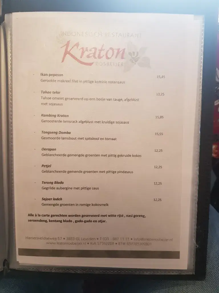 Menu_Kraton Rosbeijer Indonesisch restaurant_Leusden_image_1