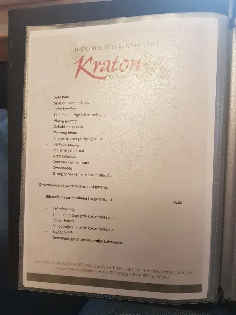 Menu_Kraton Rosbeijer Indonesisch restaurant_Leusden_image_4