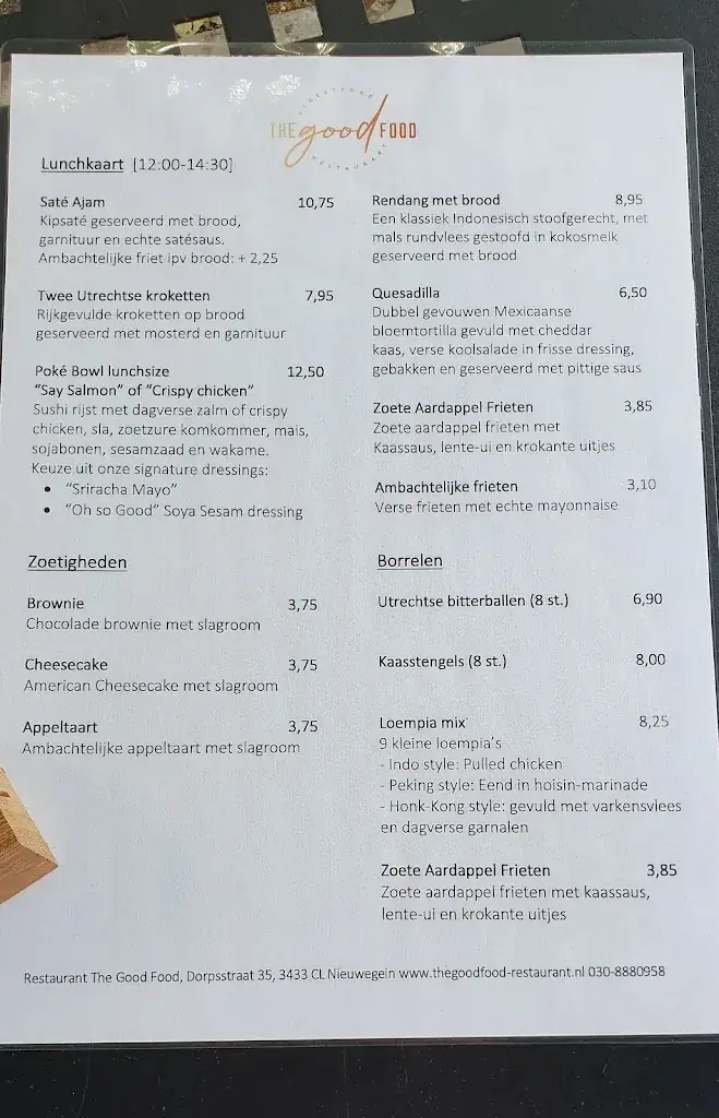 Menu_The Good Food Restaurant_Nieuwegein_image_2