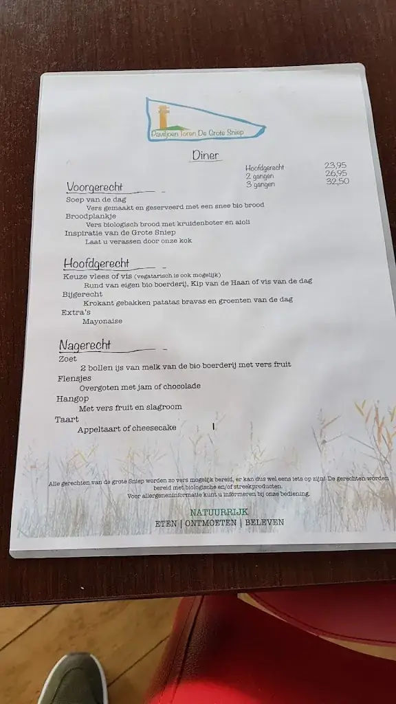 Menu_Paviljoen Toren De Grote Sniep_Wilnis_image_1