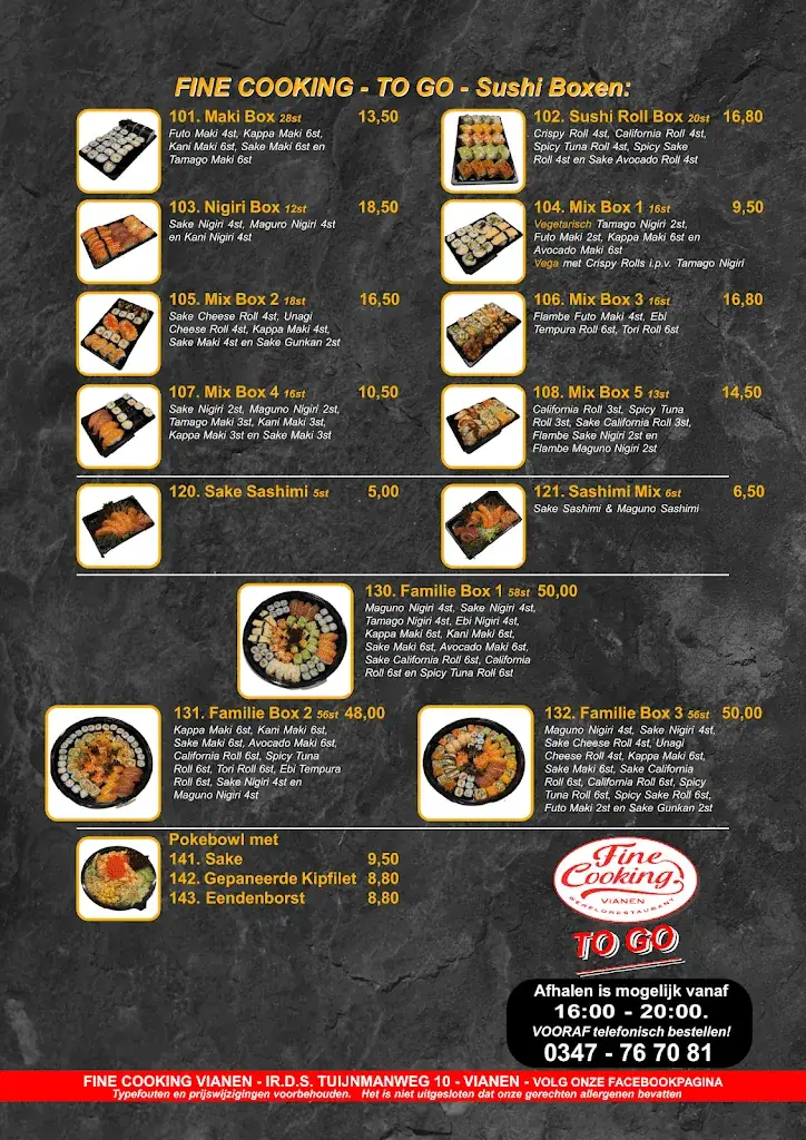 Menu_Fine Cooking Wereldrestaurant Vianen_Vianen_image_1