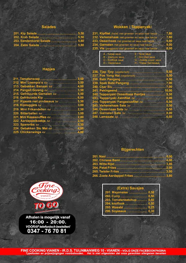 Menu_Fine Cooking Wereldrestaurant Vianen_Vianen_image_2