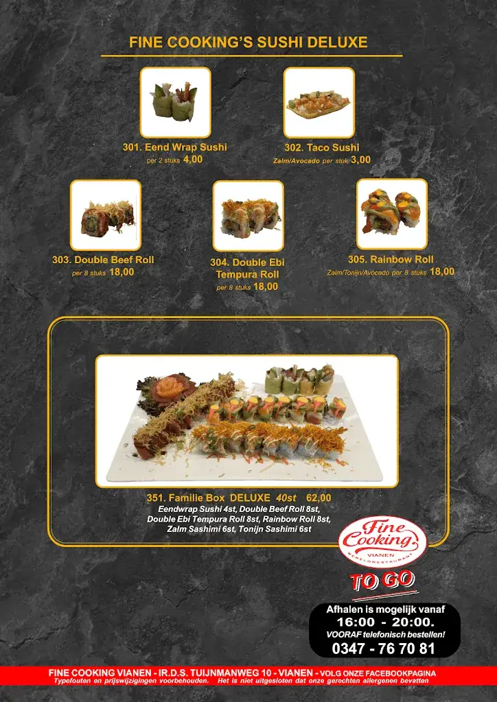 Menu_Fine Cooking Wereldrestaurant Vianen_Vianen_image_4