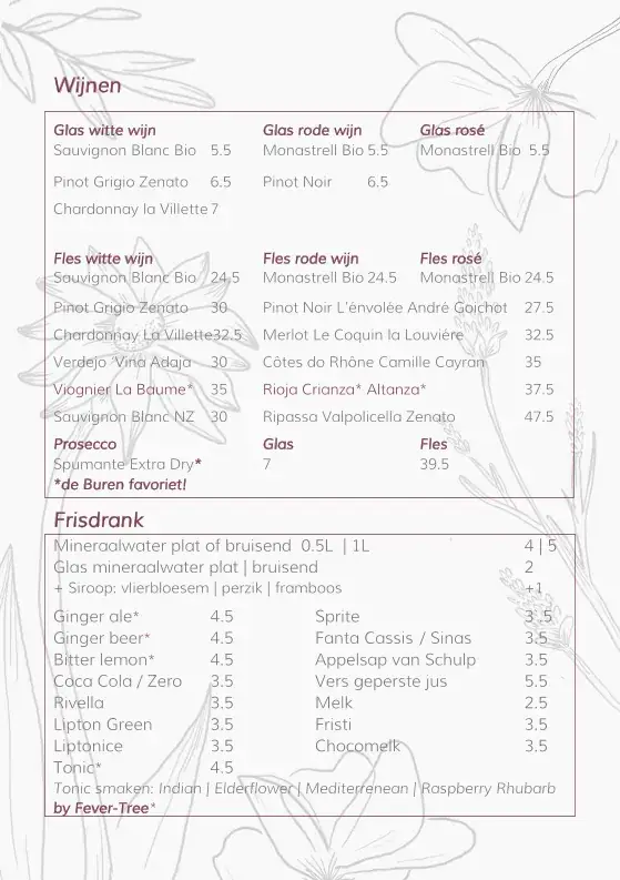 Menu_Brasserie de Buren_Utrecht_image_1