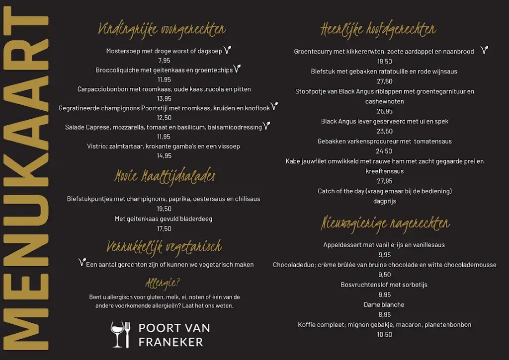 Menu_Hotel-Restaurant Poort van Franeker_Franeker_image_1