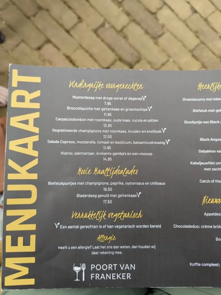 Menu_Hotel-Restaurant Poort van Franeker_Franeker_image_3
