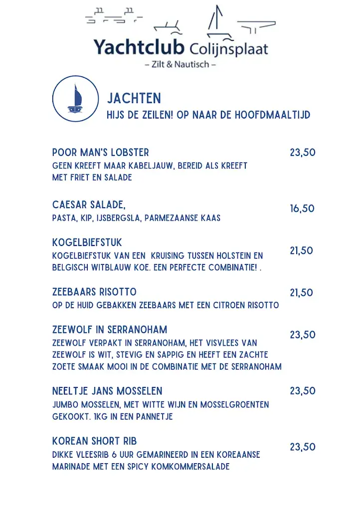 Menu_Yachtclub Colijnsplaat_Colijnsplaat_image_1
