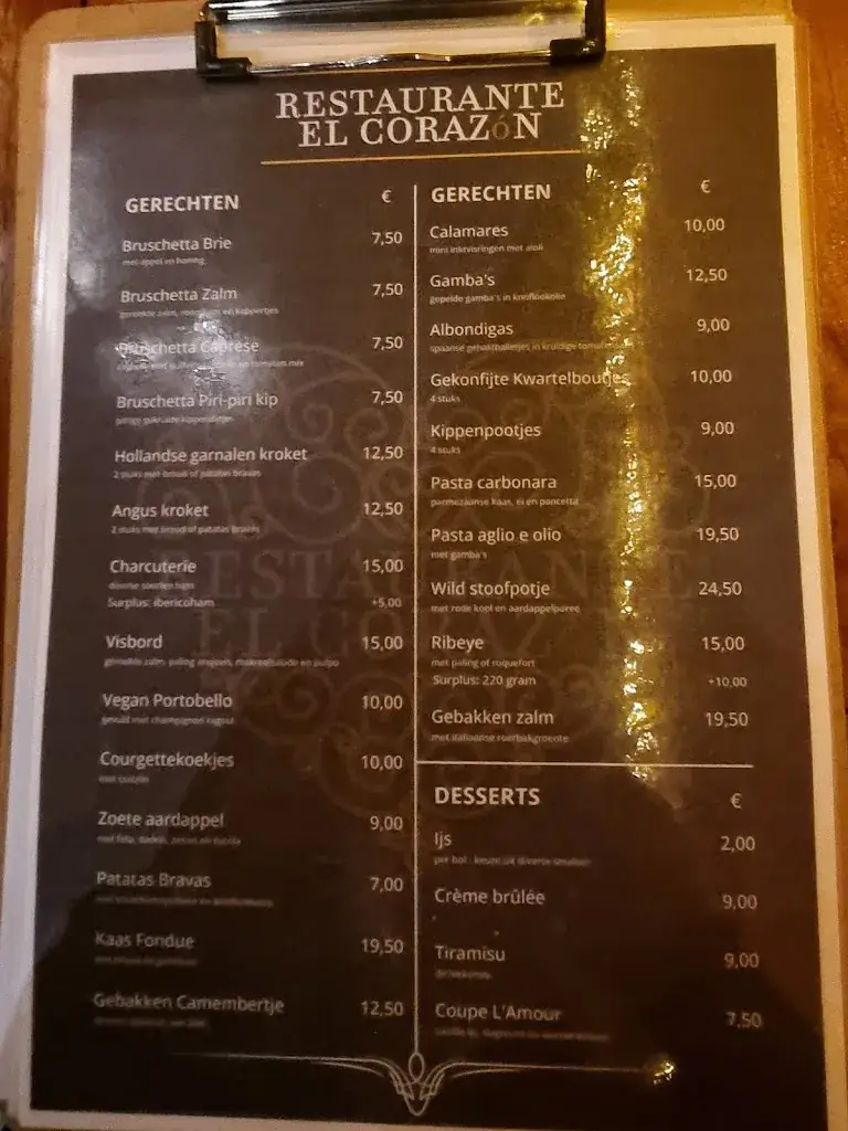 Menu_El Corazón_Middelburg_image_4