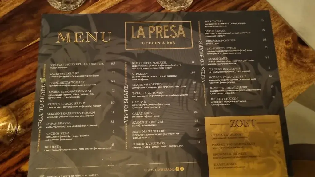 Menu_La Presa_Middelburg_image_1