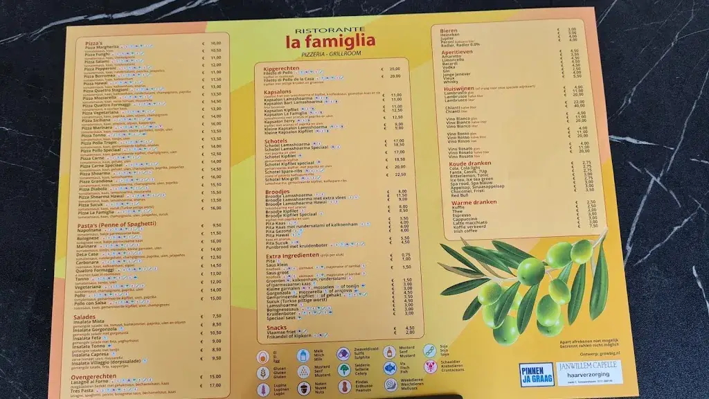 Menu_La Famiglia_Brouwershaven_imagen_1