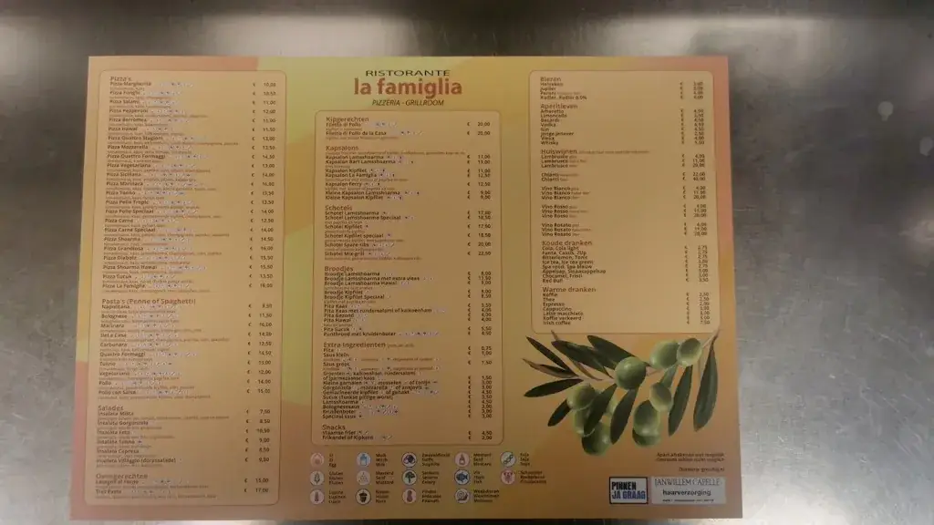 Menu_La Famiglia_Brouwershaven_imagen_2