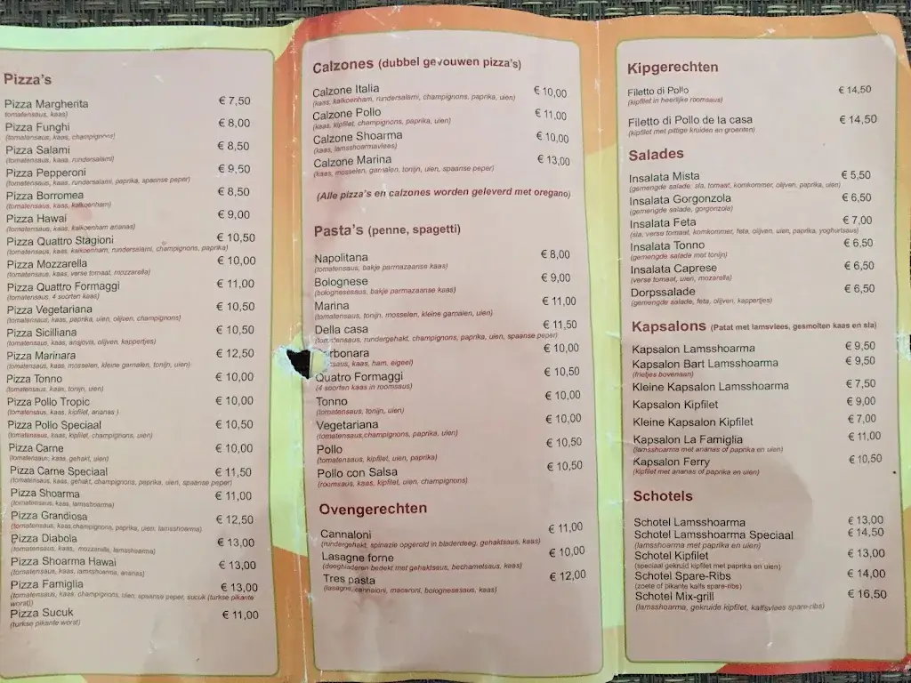 Menu_La Famiglia_Brouwershaven_imagen_3