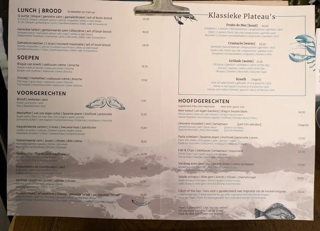 Menu_Seafarm Restaurant_Kamperland_image_1