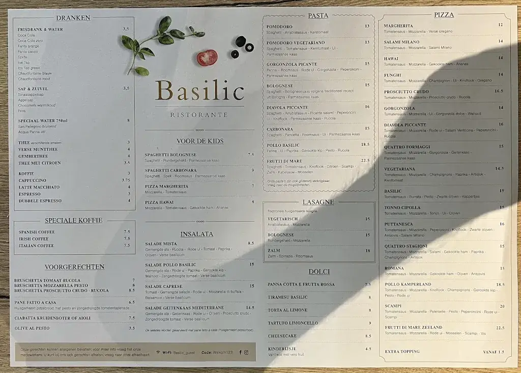 Menu_Ristorante Basilic - Pizzeria Kamperland_Kamperland_image_3