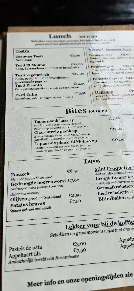 Menu_Grand Café El Molino_Schoondijke_image_1