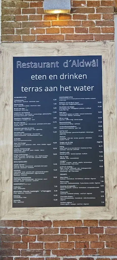 Menu_Restaurant d'Ald Wal_Heeg_image_1