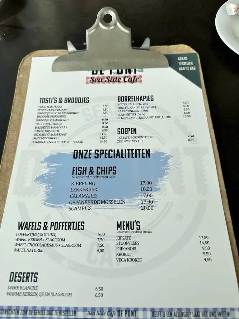 Menu_Seaside Café De Punt_Vlissingen_image_1
