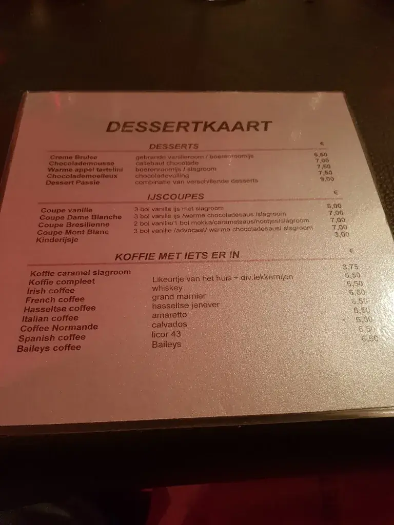 Menü_Grill restaurant Passie_Sluis_Bild_1