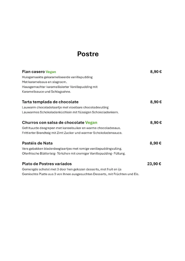 Menu_El Corazon / Restaurante español / Spanische Tapas Bar_Zoutelande_imagen_4