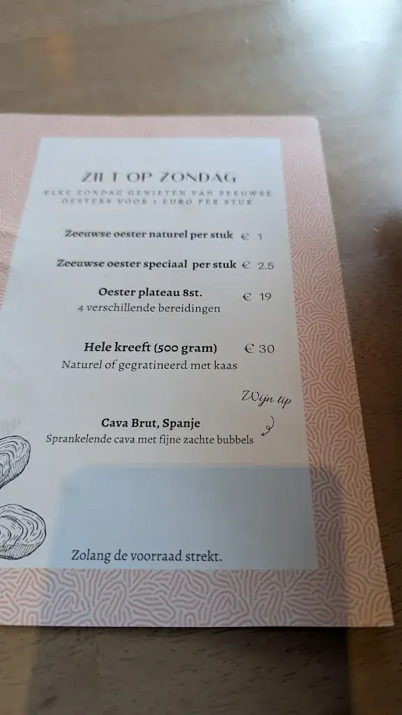 Menu_Strandpaviljoen de strandzot_Zoutelande_image_1
