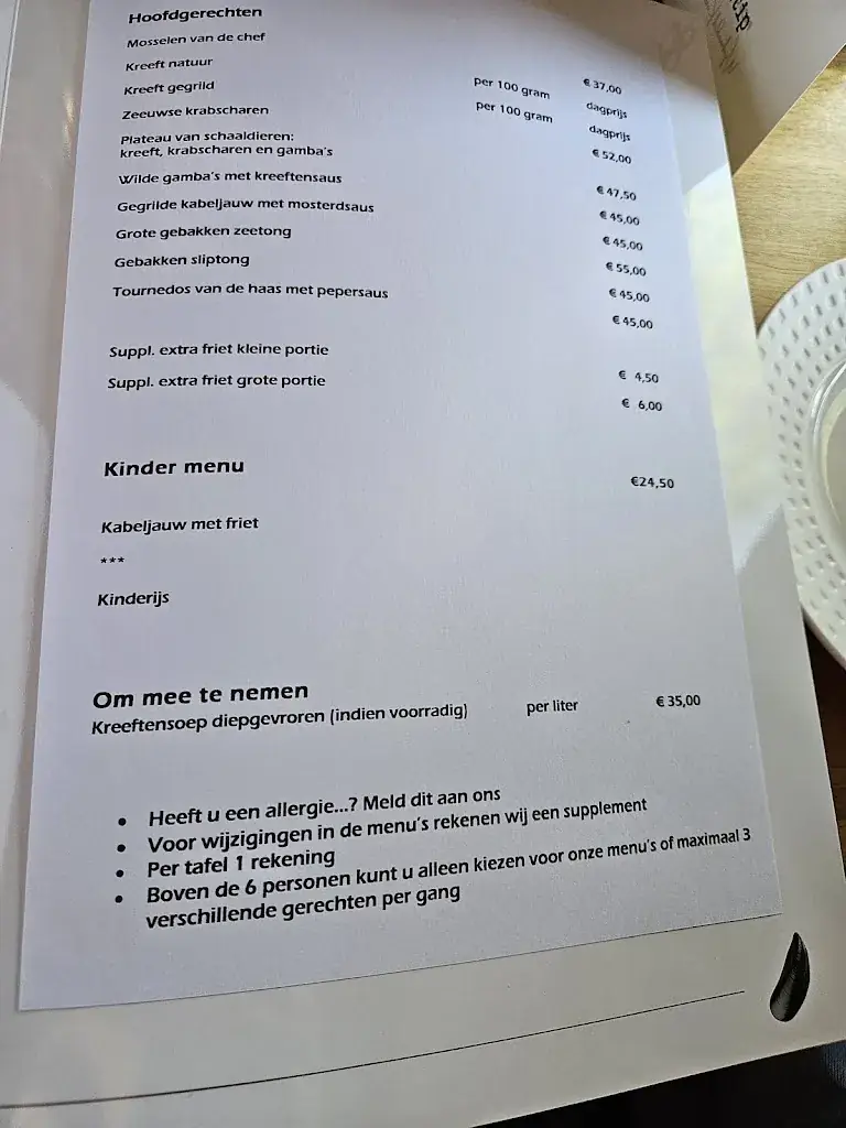 Menu_Nolet’s Vistro_Yerseke_image_1