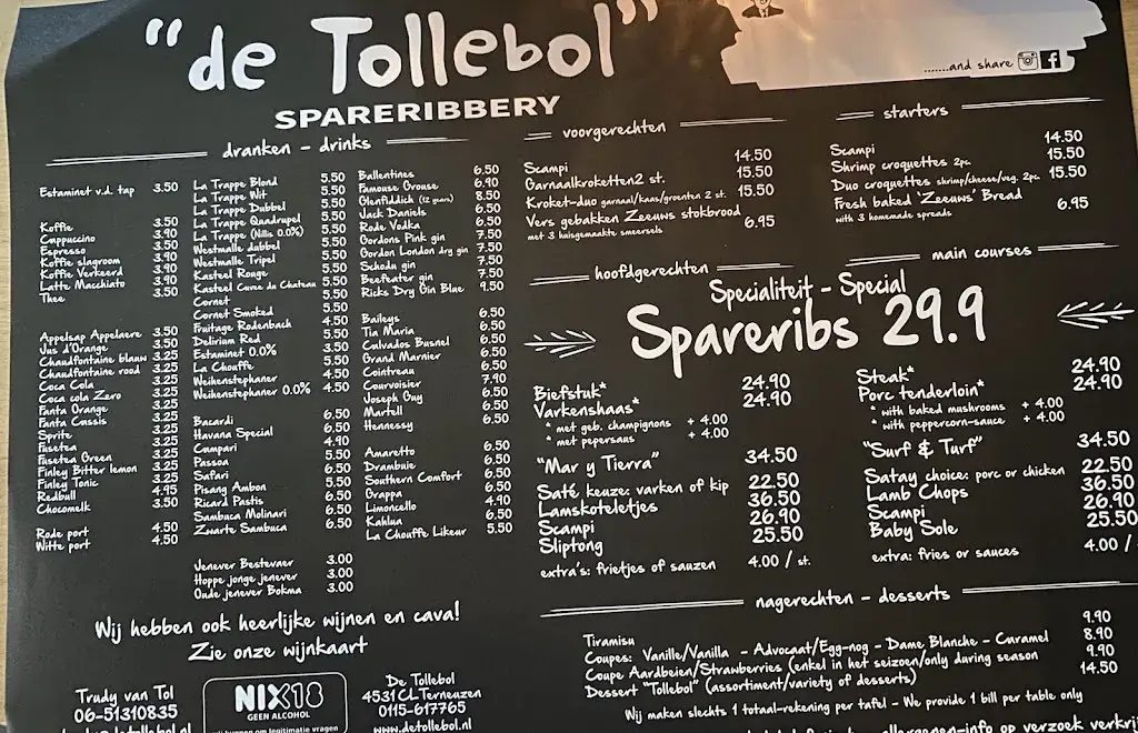 Menu_Spareribbery De Tollebol_Terneuzen_image_2