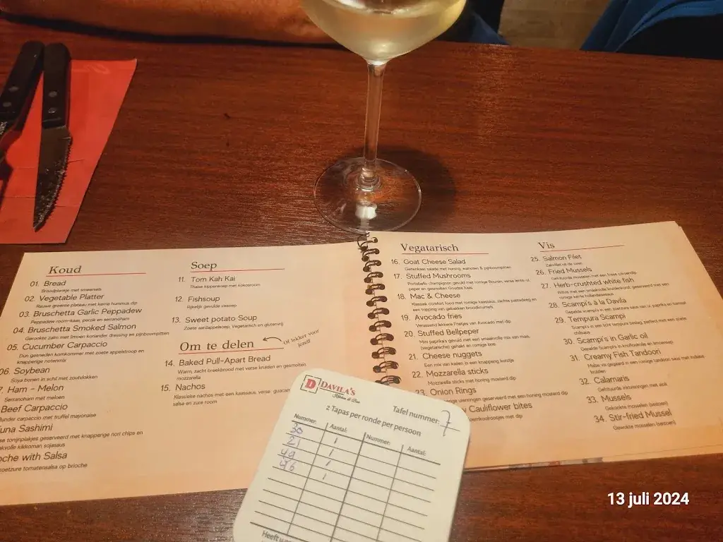 Menu_Davila's Kitchen & Bar_Renesse_image_3